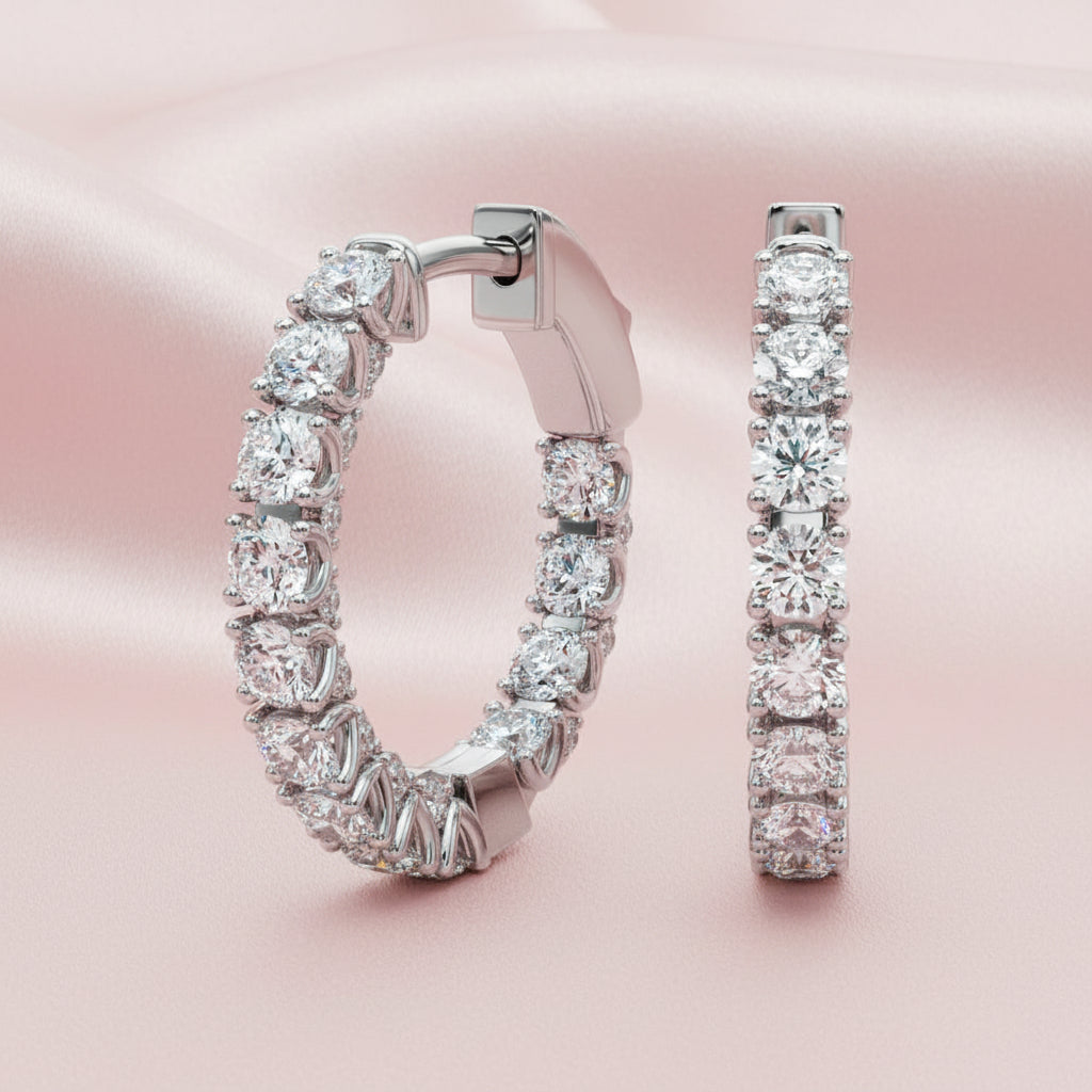 Inside Out Diamond Hoops
