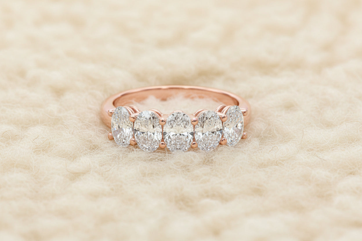5 Oval Diamond Ring - 1.6 total carat weight