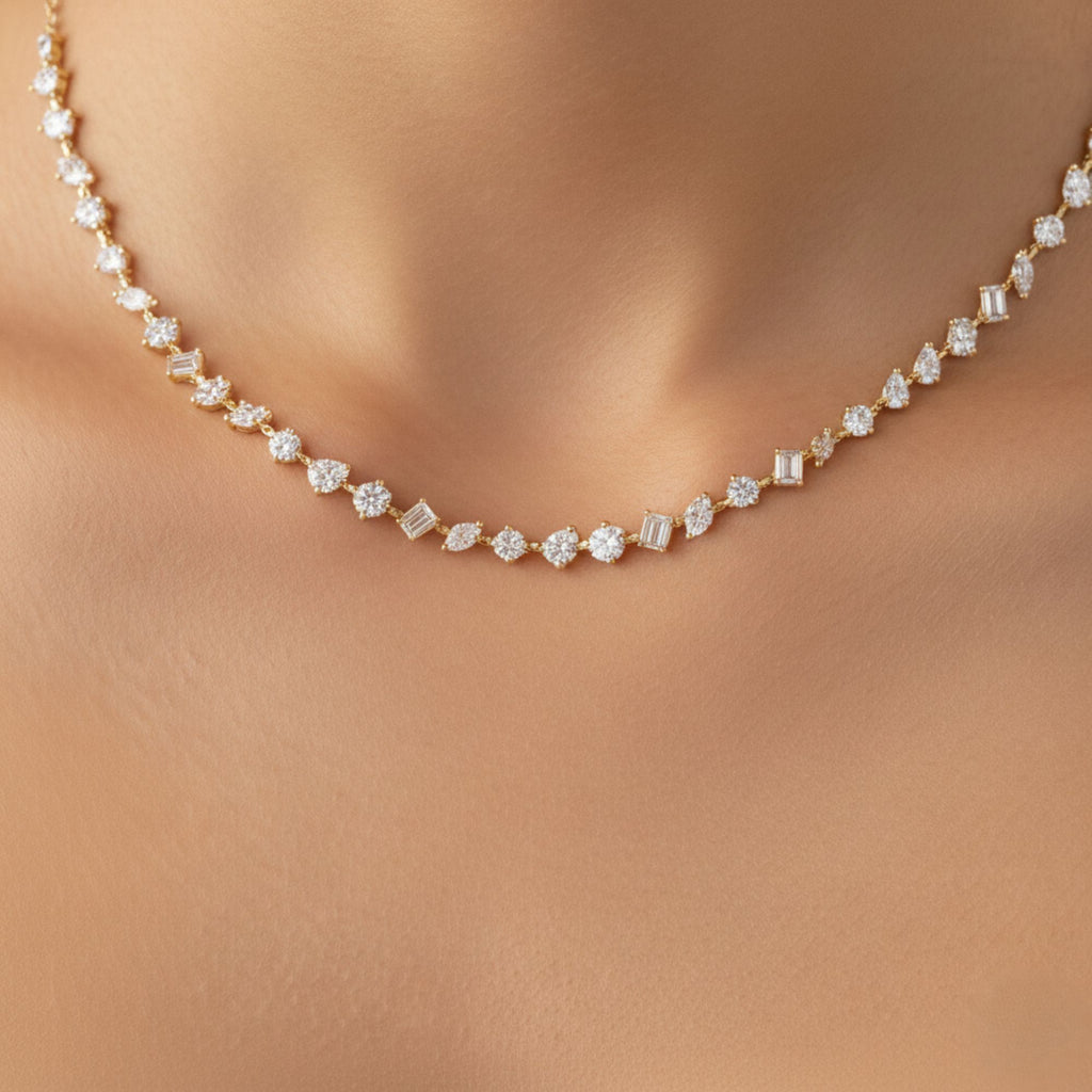 Multi Shape Labgrown Diamond Necklace