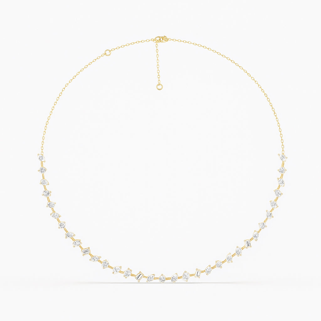 Multi Shape Labgrown Diamond Necklace