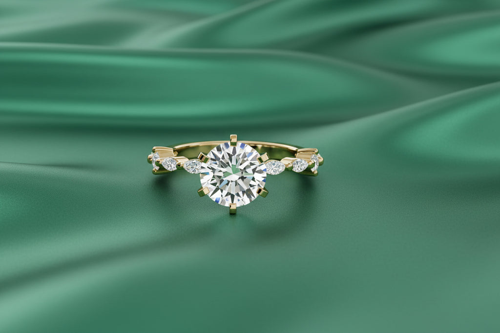 Dainty Band Diamond Ring