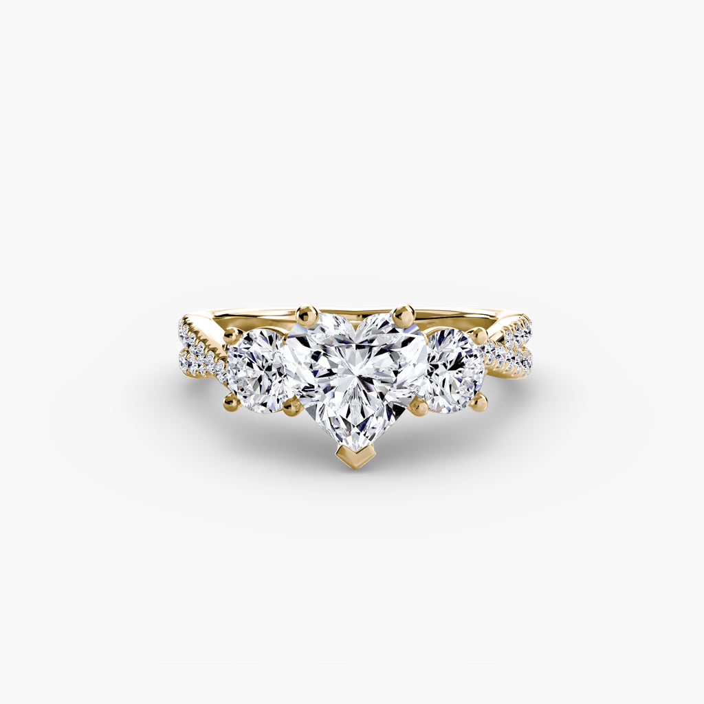 Twisted Link Round Diamond Trilogy Ring