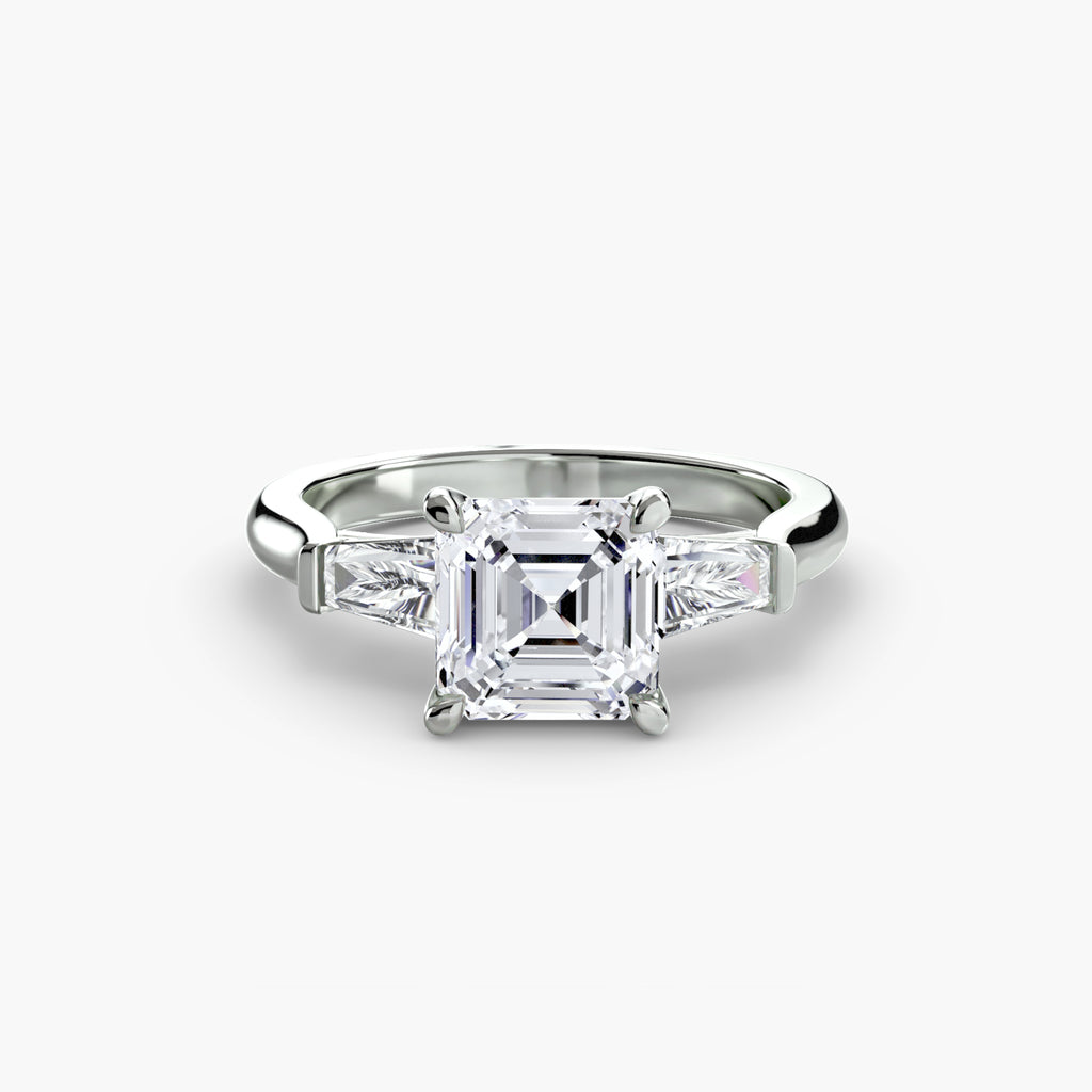 Tapered Baguette Accent Diamond Ring