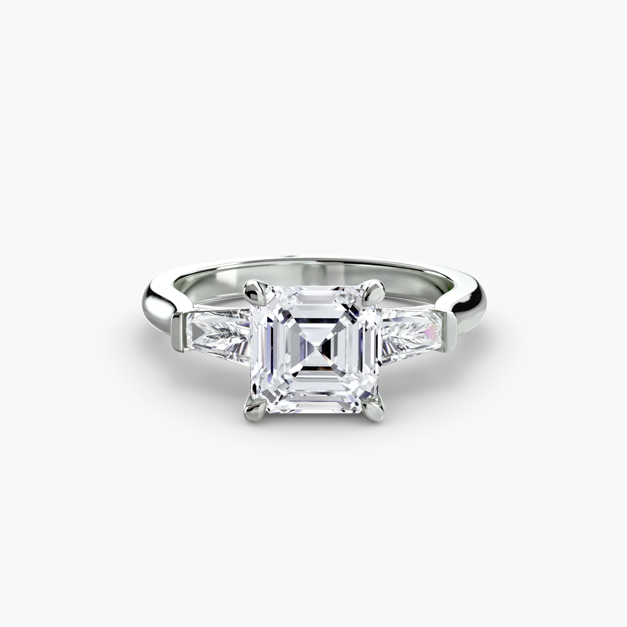Tapered Baguette Accent Diamond Ring