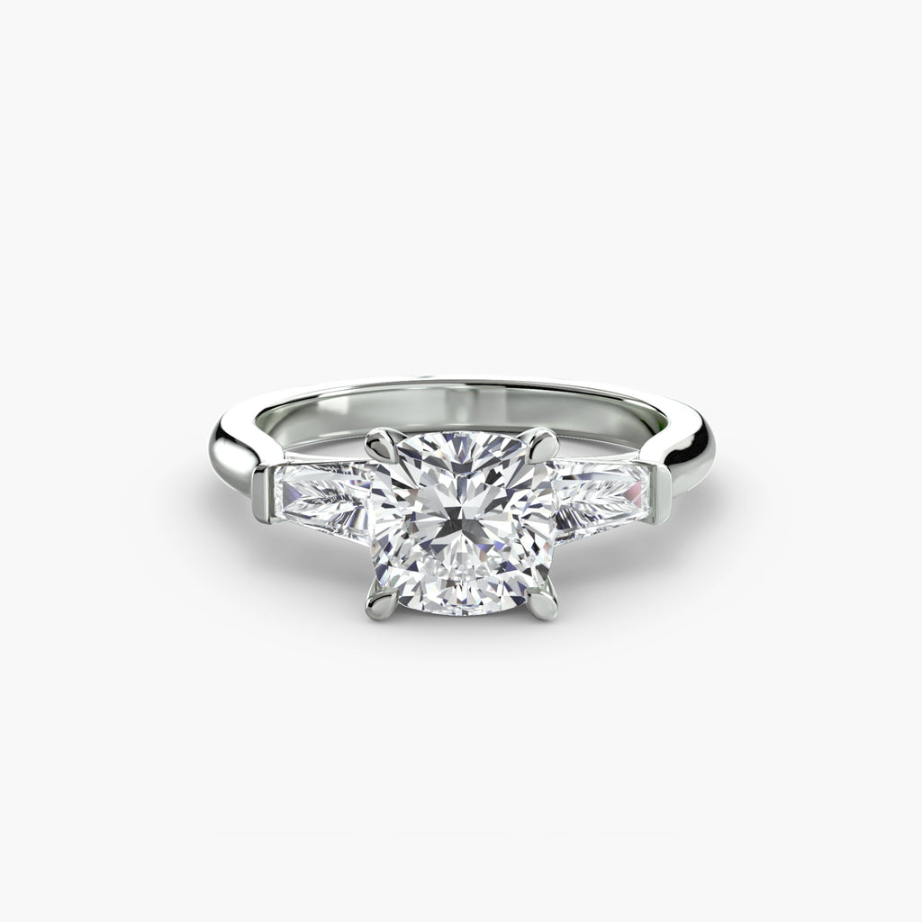 Tapered Baguette Accent Diamond Ring