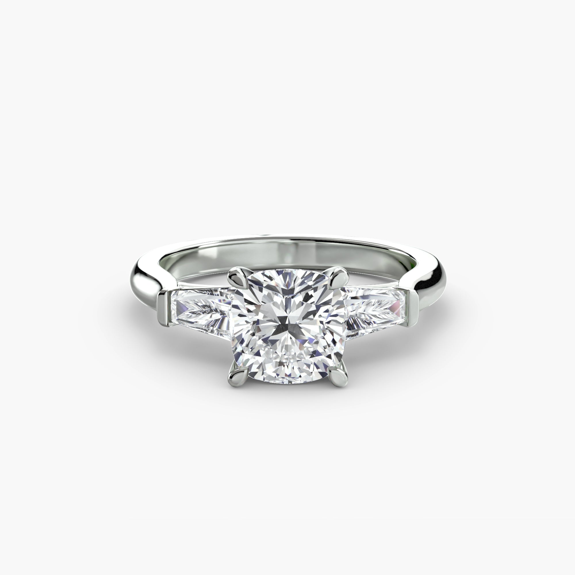 Tapered Baguette Accent Diamond Ring