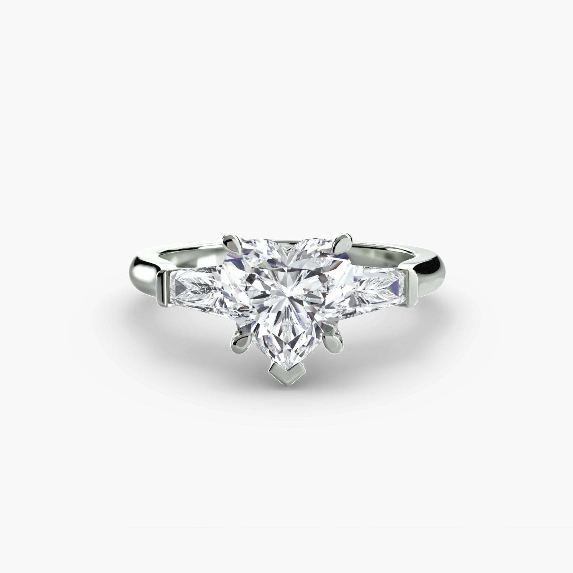 Tapered Baguette Accent Diamond Ring