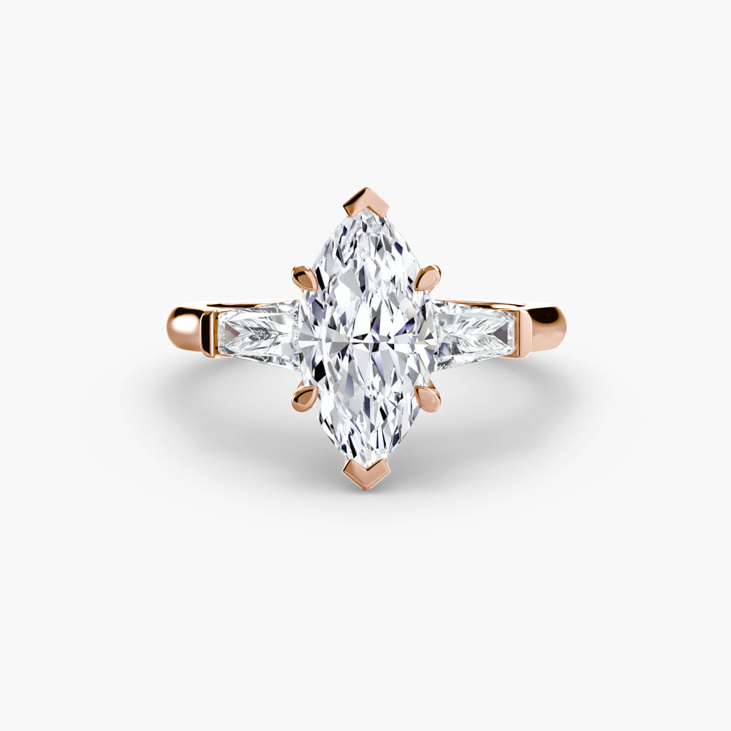 Tapered Baguette Accent Diamond Ring