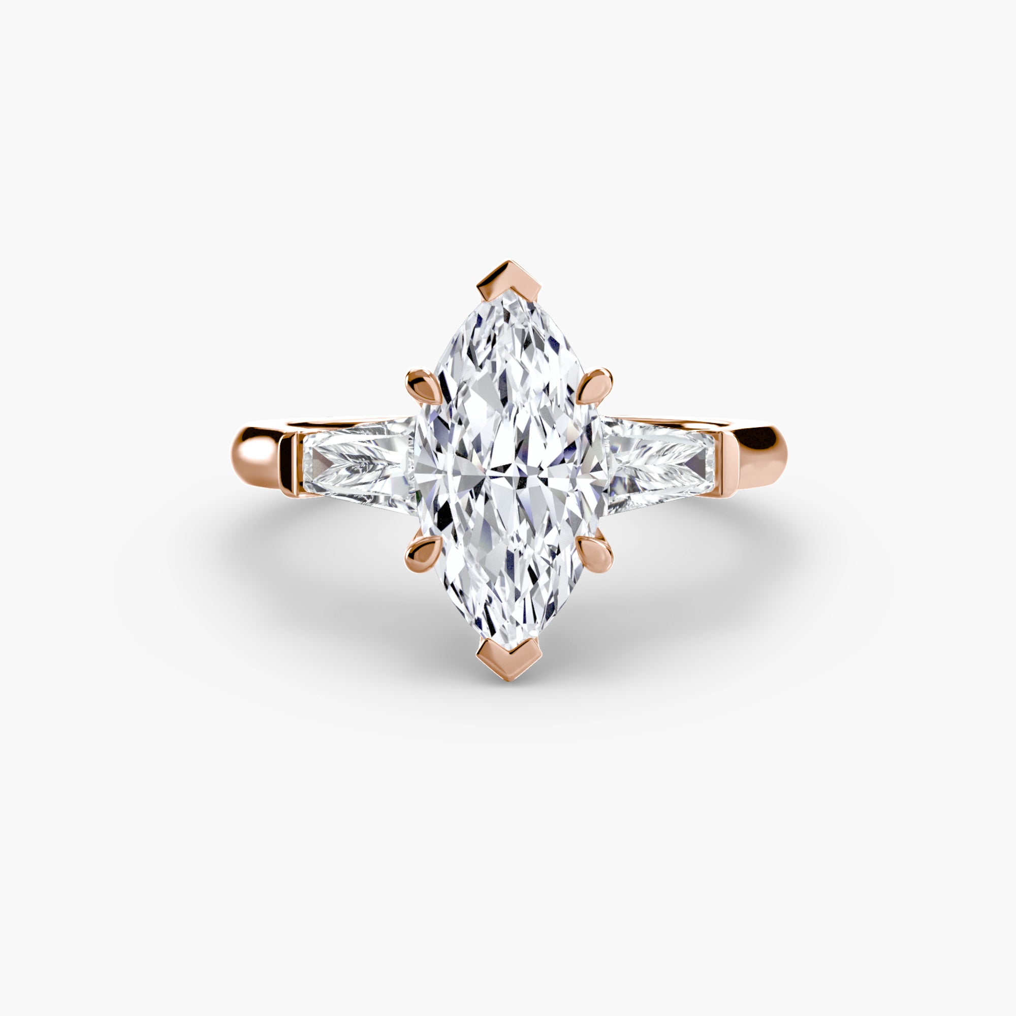Tapered Baguette Accent Diamond Ring