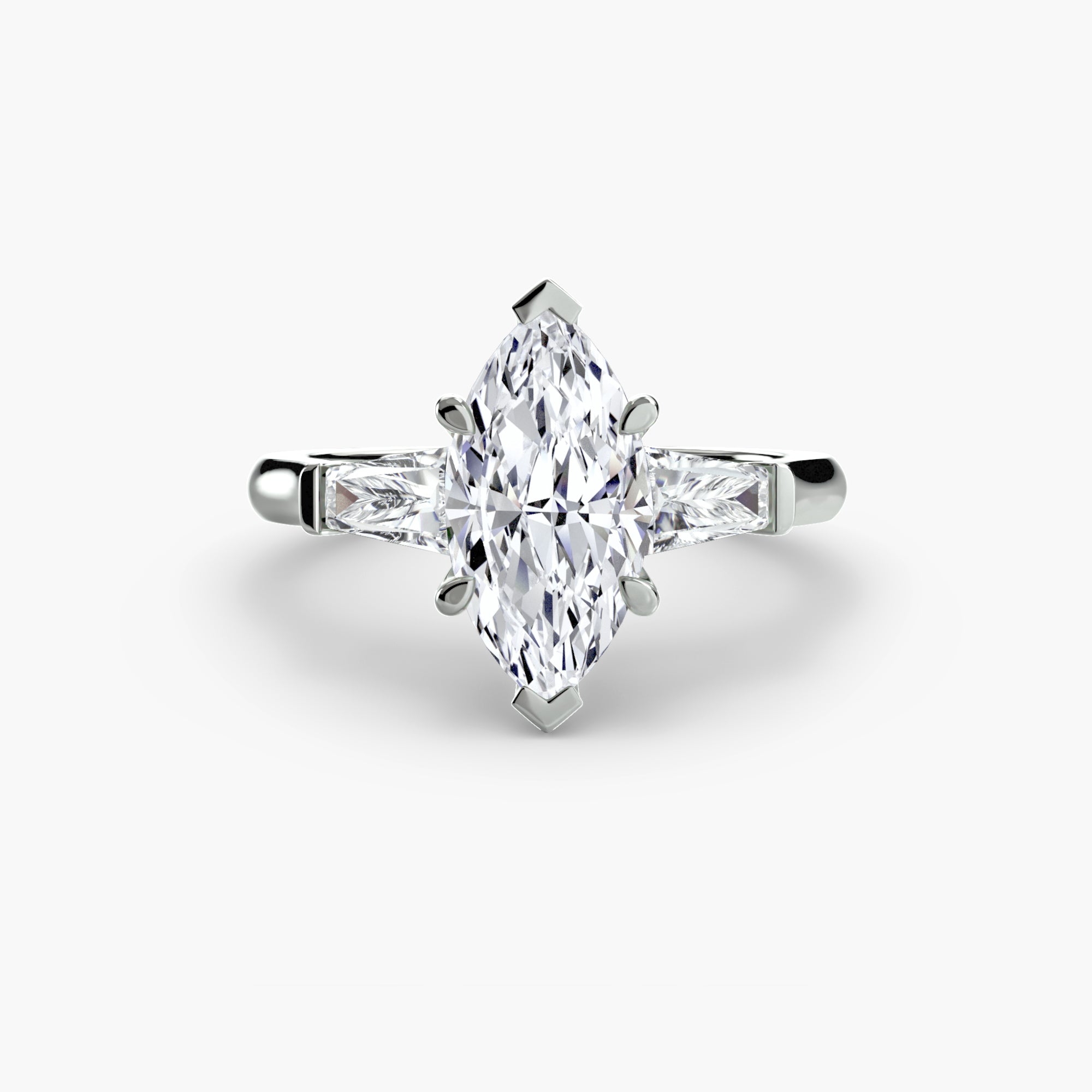 Tapered Baguette Accent Diamond Ring