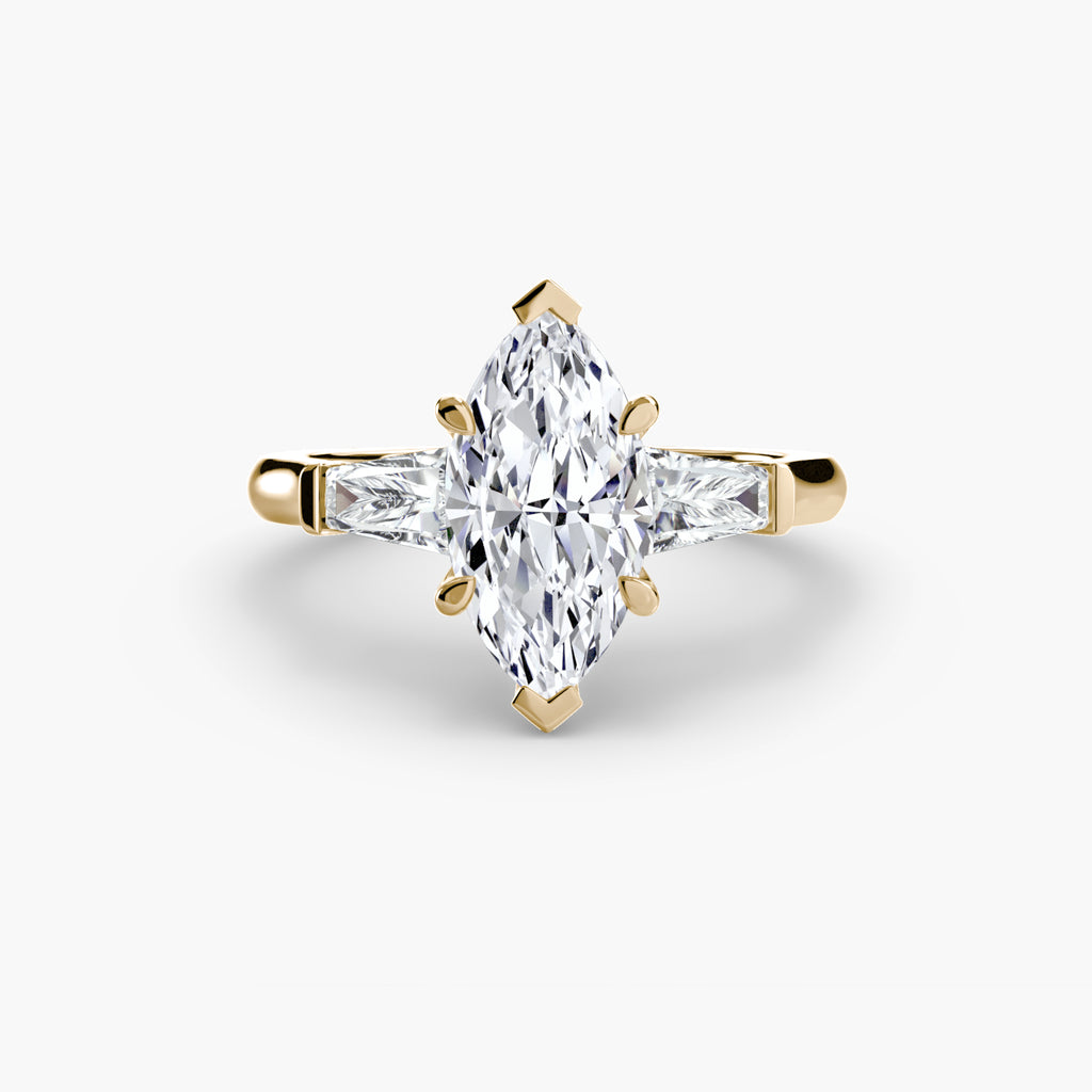 Tapered Baguette Accent Diamond Ring