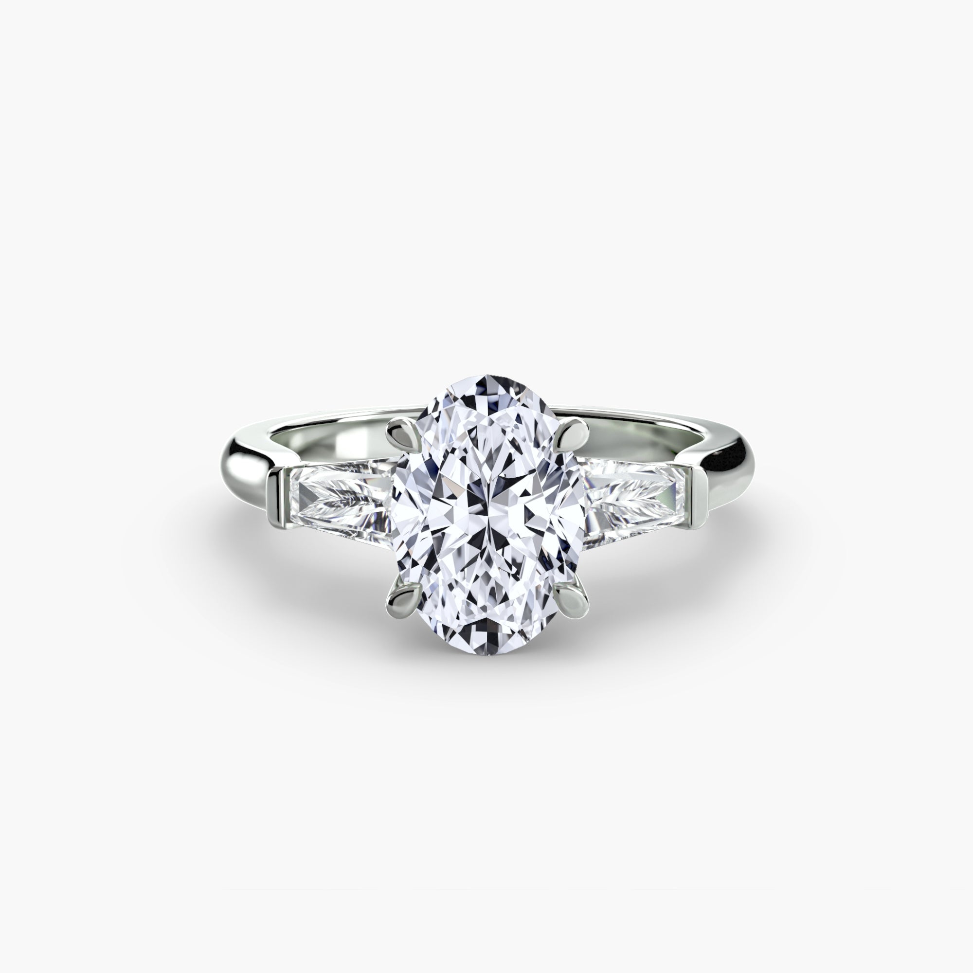 Tapered Baguette Accent Diamond Ring