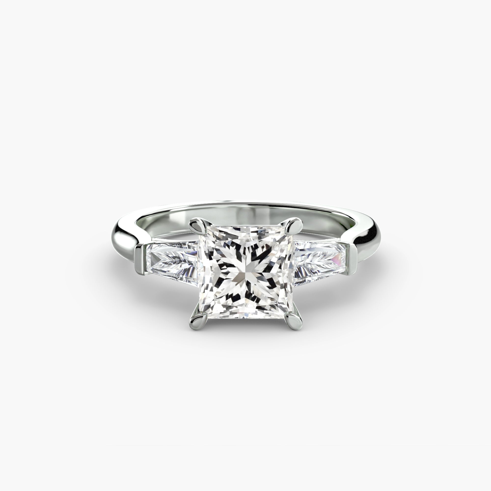 Tapered Baguette Accent Diamond Ring