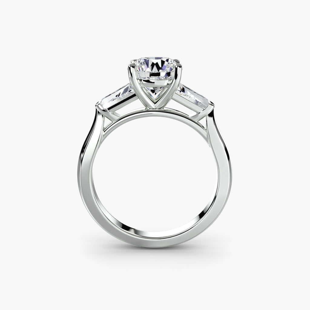 Tapered Baguette Accent Diamond Ring