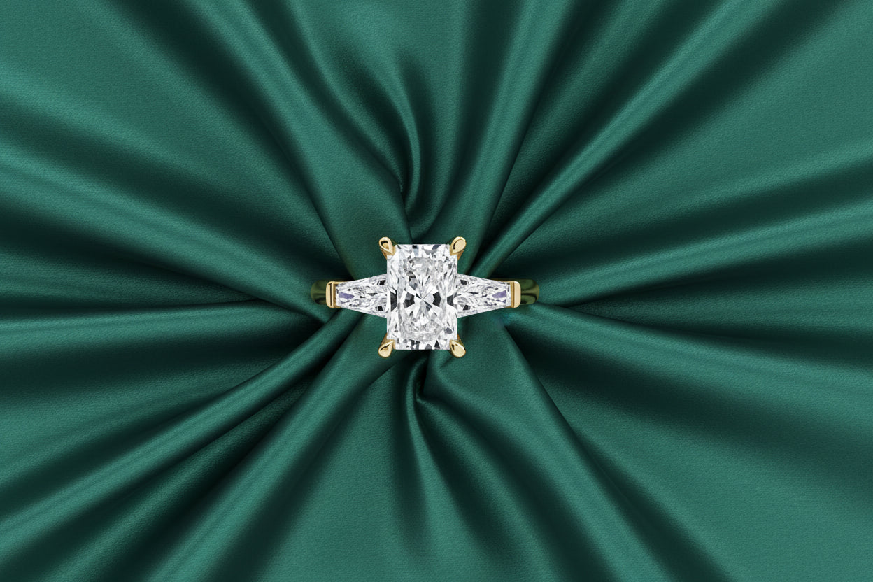 Baguette Trilogy Thick Band Ring