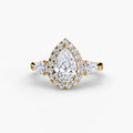 Halo Triple Pear Diamond Ring