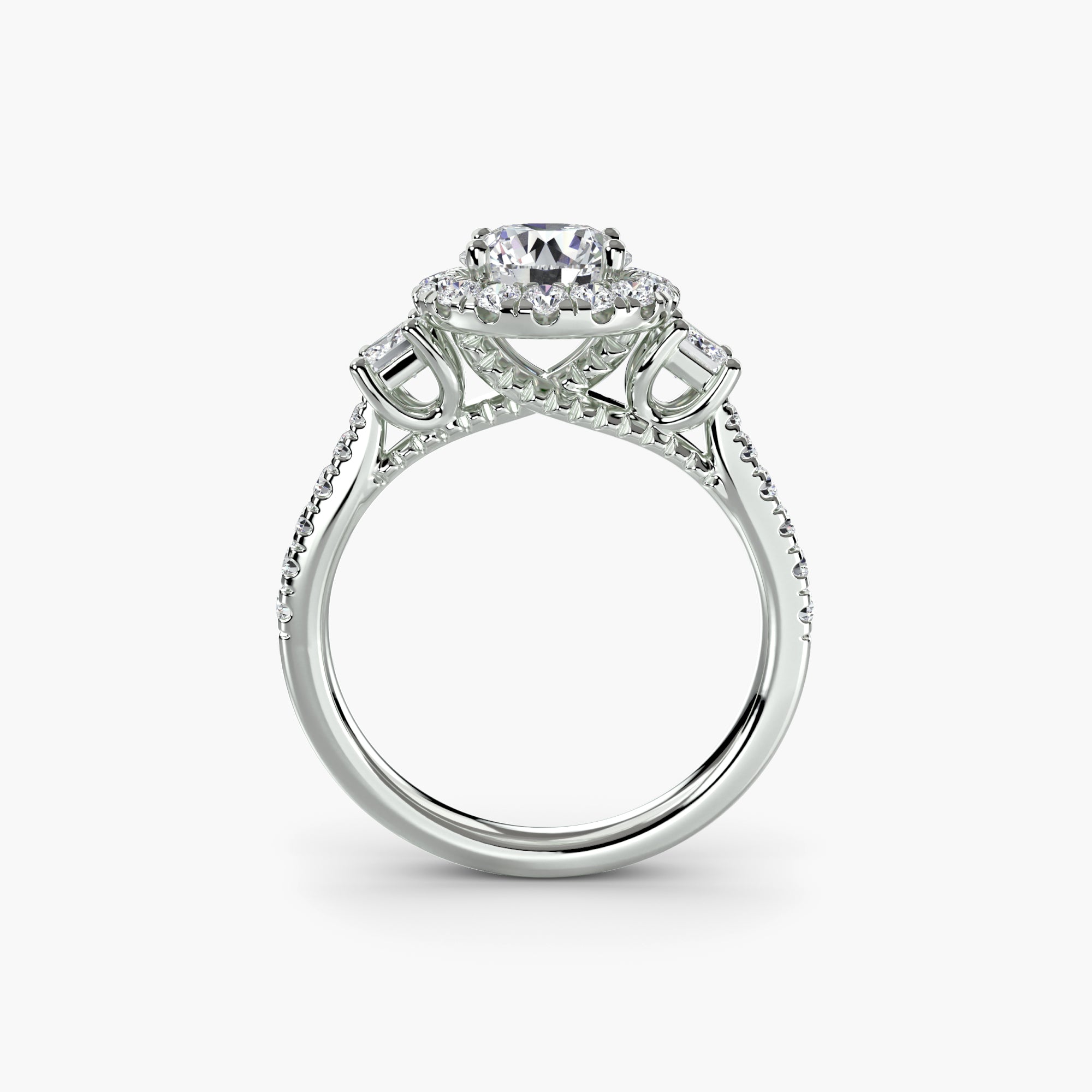 Twisted Halo Diamond Band Ring