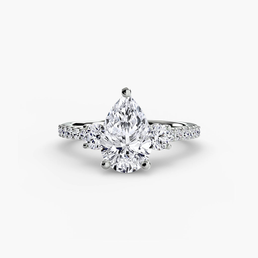 Dazzling Trilogy Pear Diamond Ring
