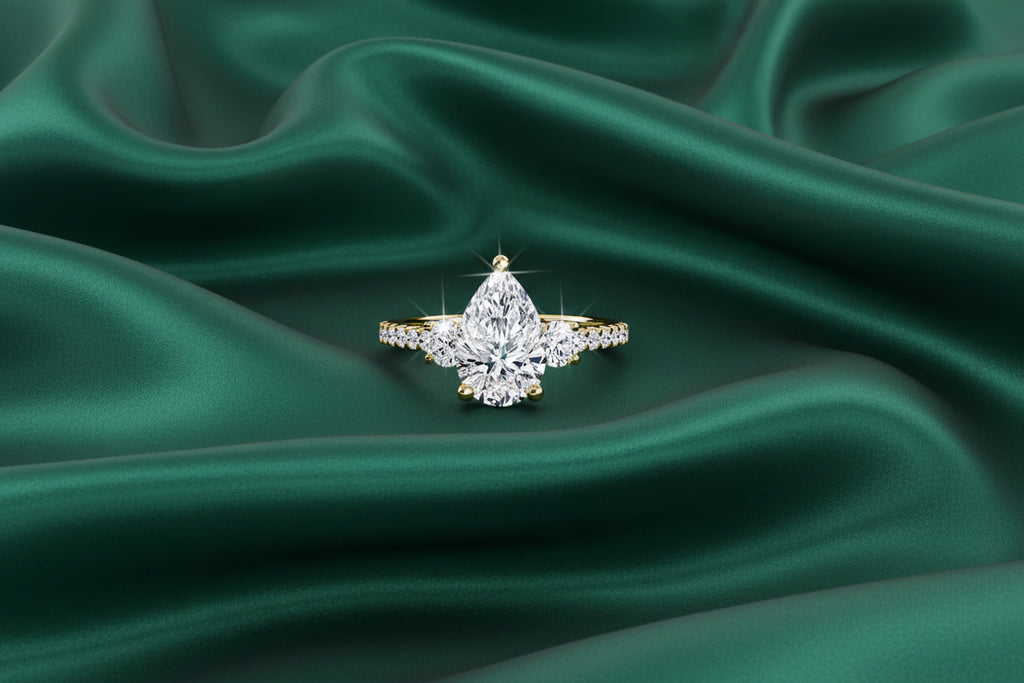 Dazzling Trilogy Pear Diamond Ring