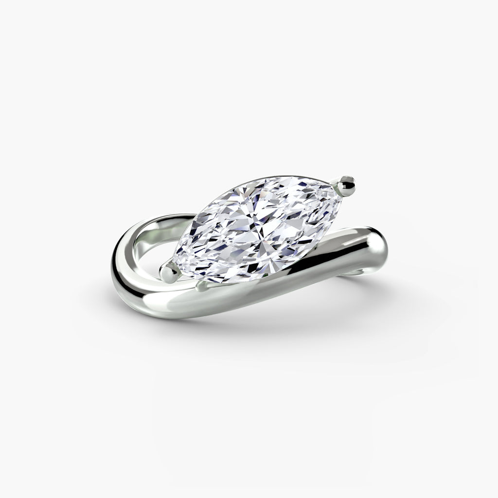 Curved Band Marquise Ring