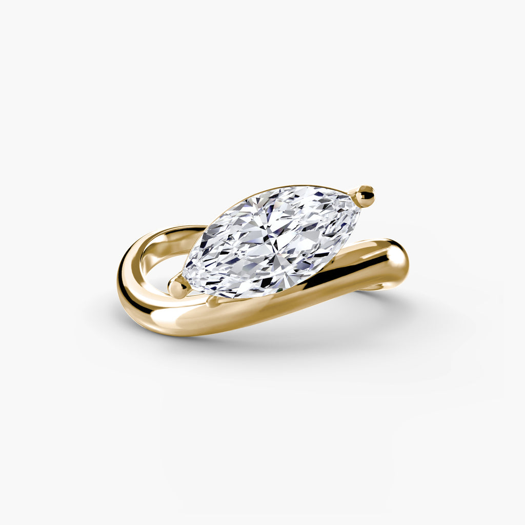 Curved Band Marquise Ring