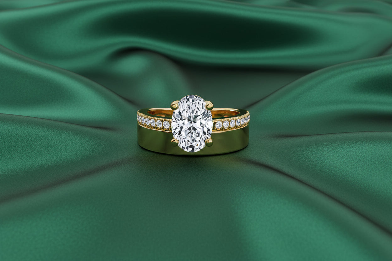 Statement Fancy Band Oval Ring