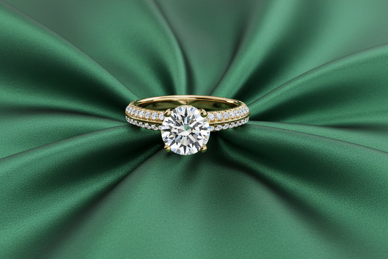 Double Diamond Half Eternity Ring