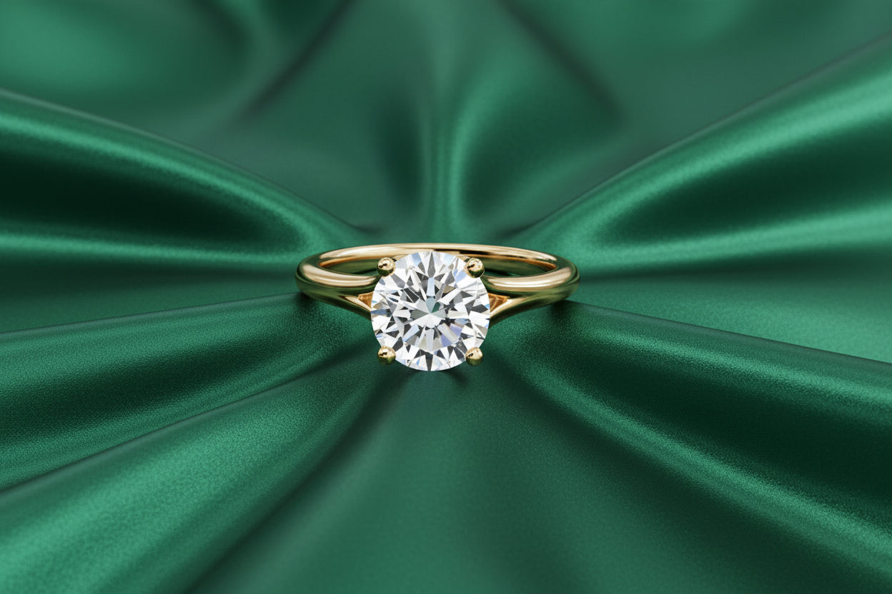 Cathedral Set Solitaire Diamond Ring