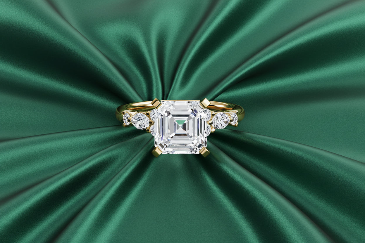 Floral Accent Fancy Diamond Ring