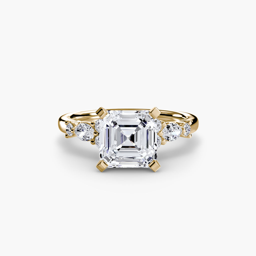 Floral Accent Fancy Diamond Ring