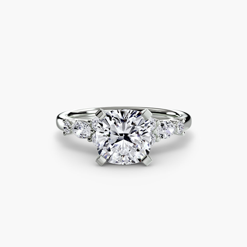 Floral Accent Fancy Diamond Ring
