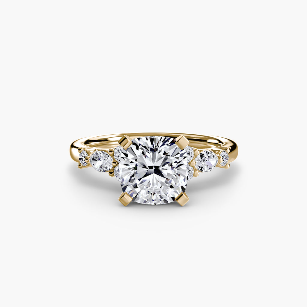 Floral Accent Fancy Diamond Ring