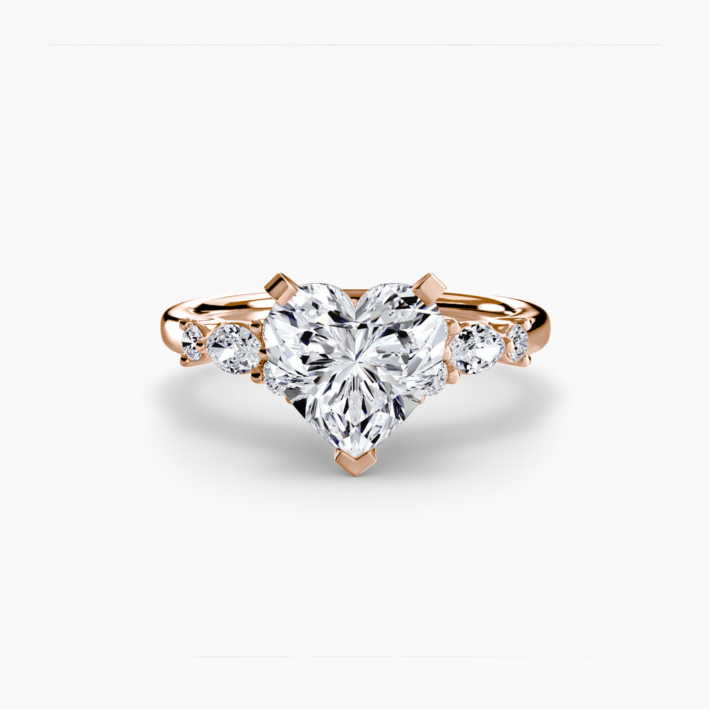 Floral Accent Fancy Diamond Ring