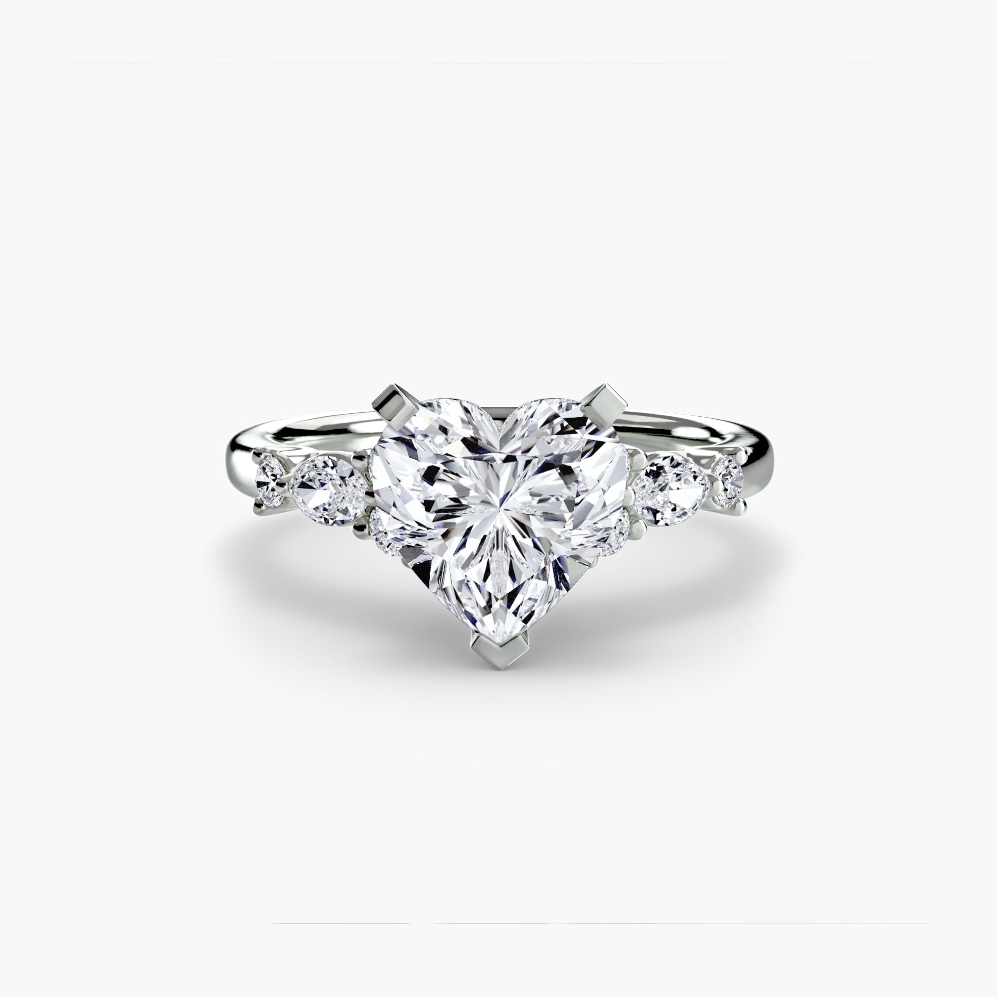 Floral Accent Fancy Diamond Ring