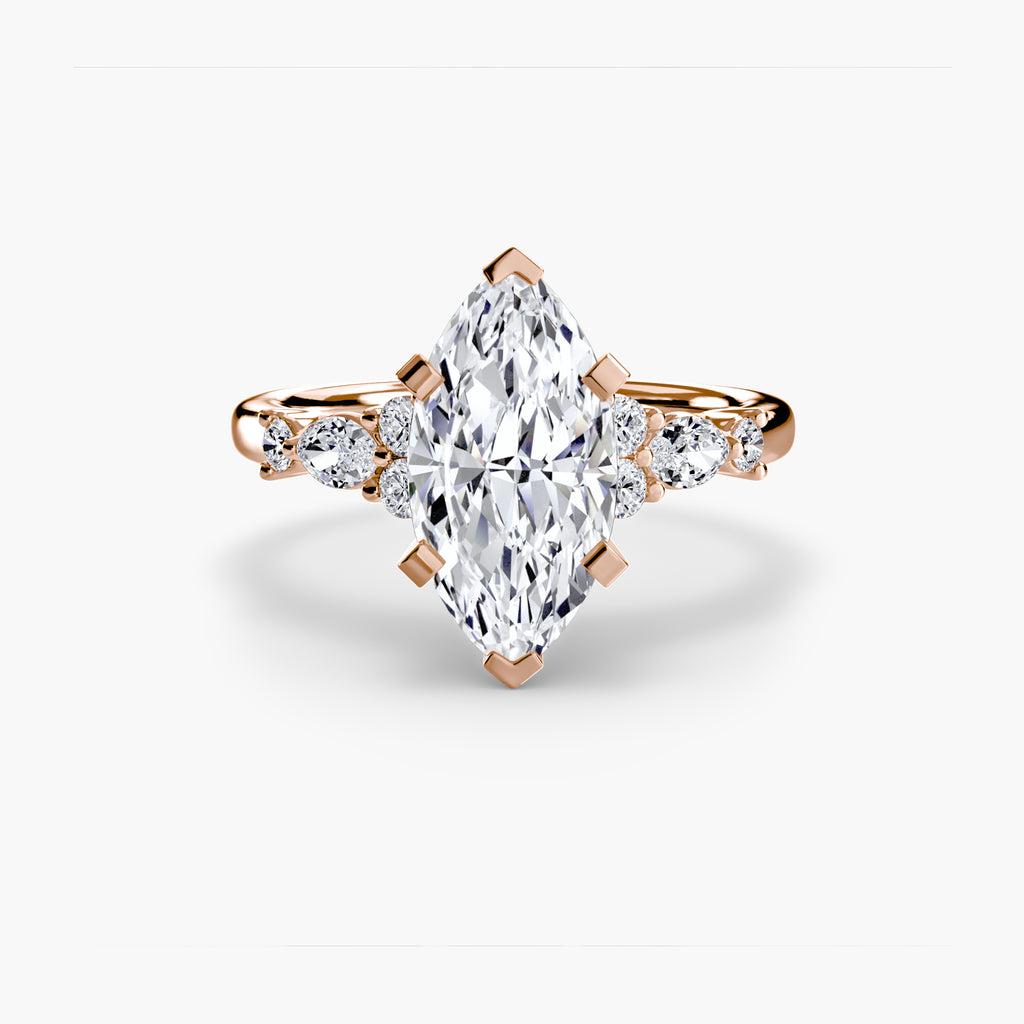 Floral Accent Fancy Diamond Ring