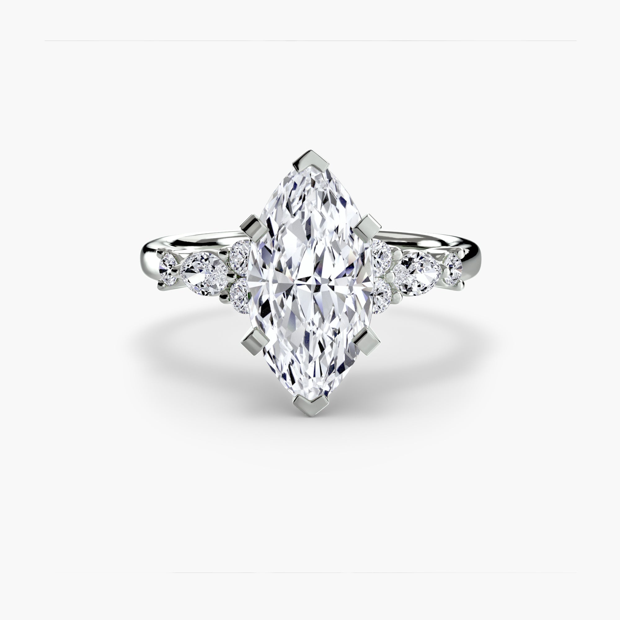 Floral Accent Fancy Diamond Ring