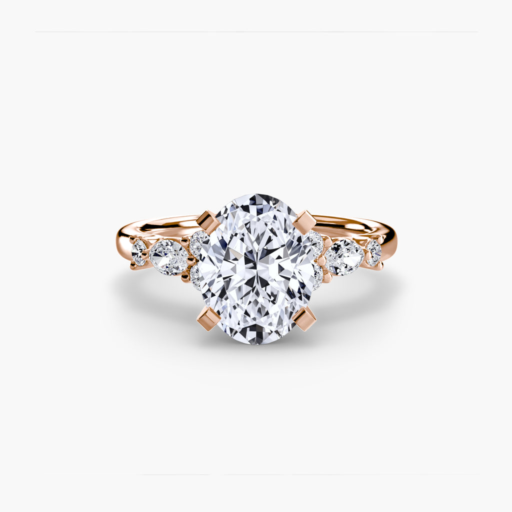 Floral Accent Fancy Diamond Ring