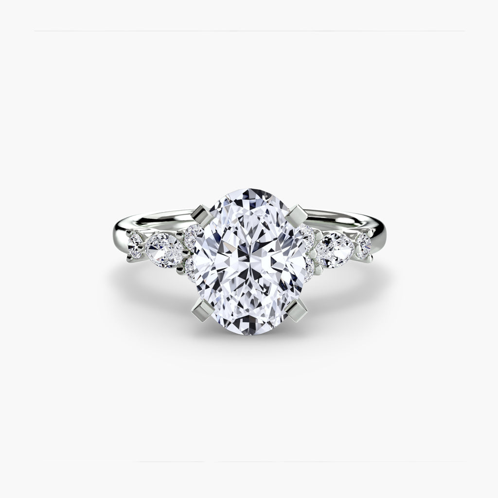 Floral Accent Fancy Diamond Ring