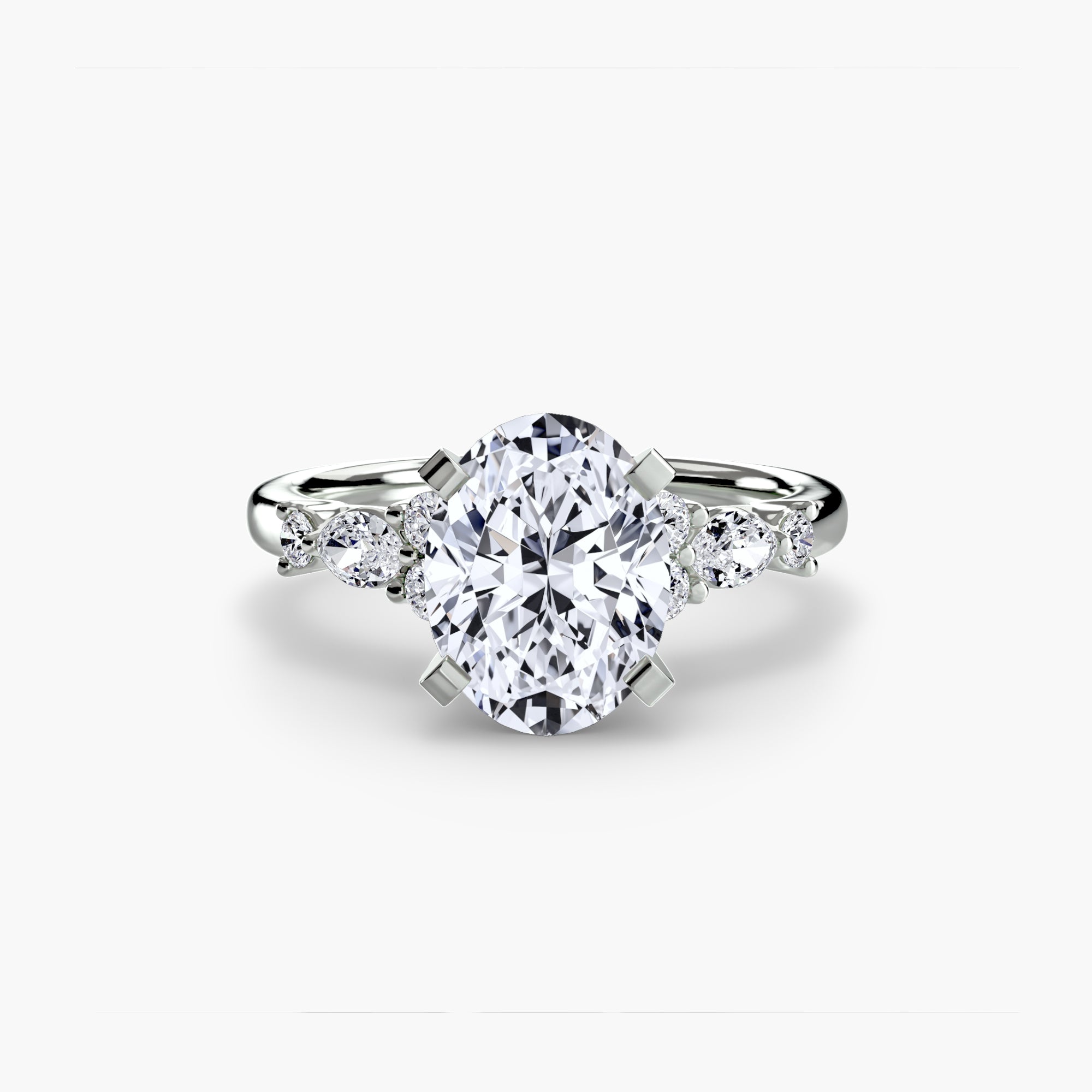 Floral Accent Fancy Diamond Ring