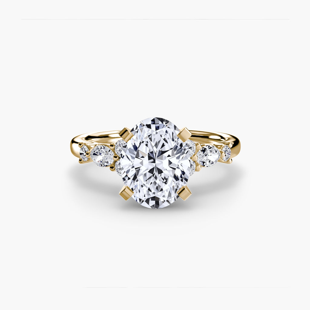 Floral Accent Fancy Diamond Ring