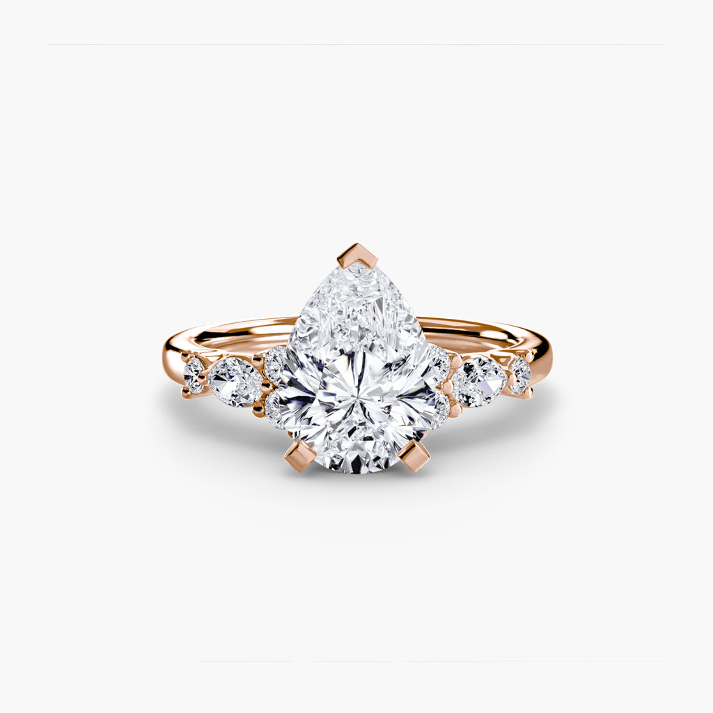 Floral Accent Fancy Diamond Ring