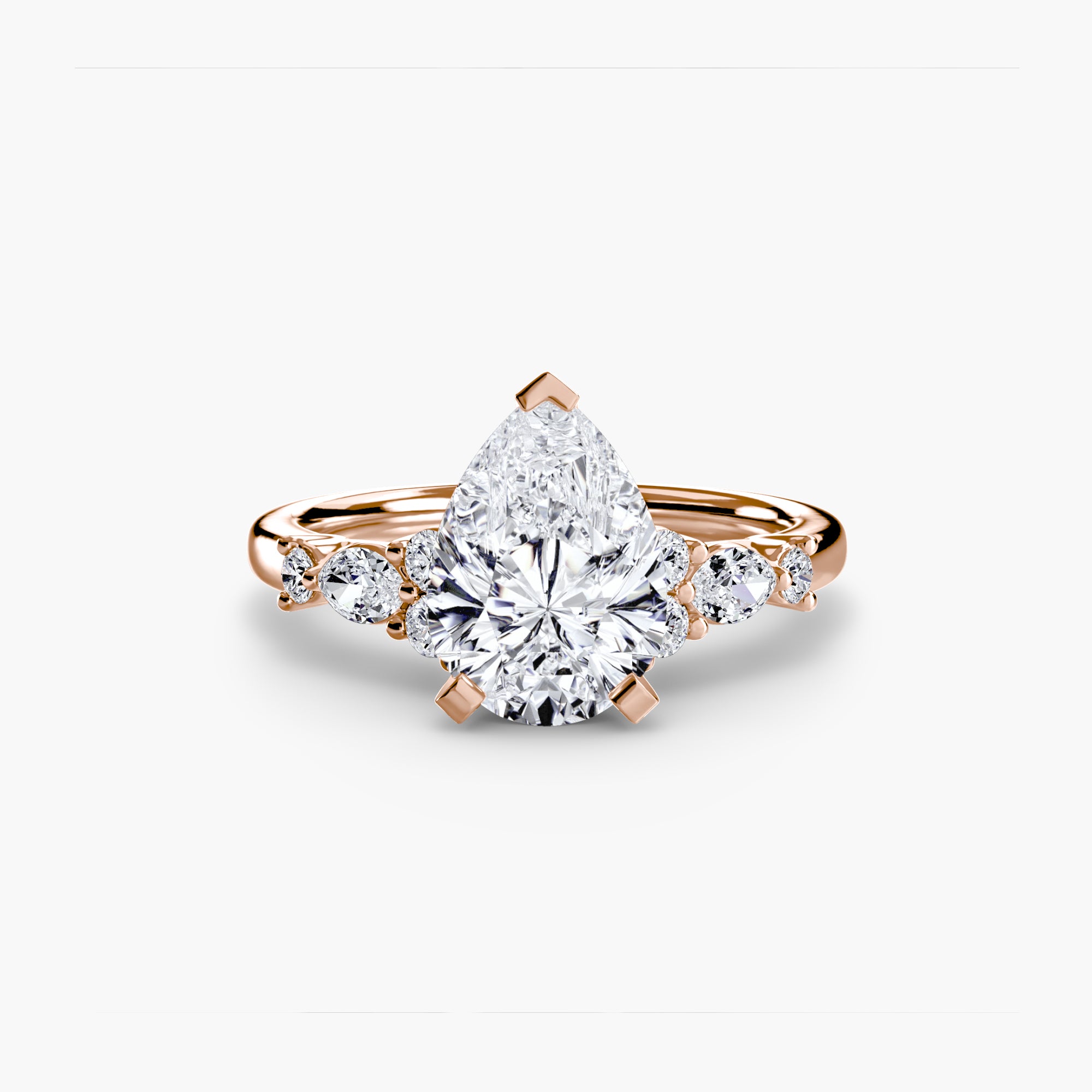 Floral Accent Fancy Diamond Ring