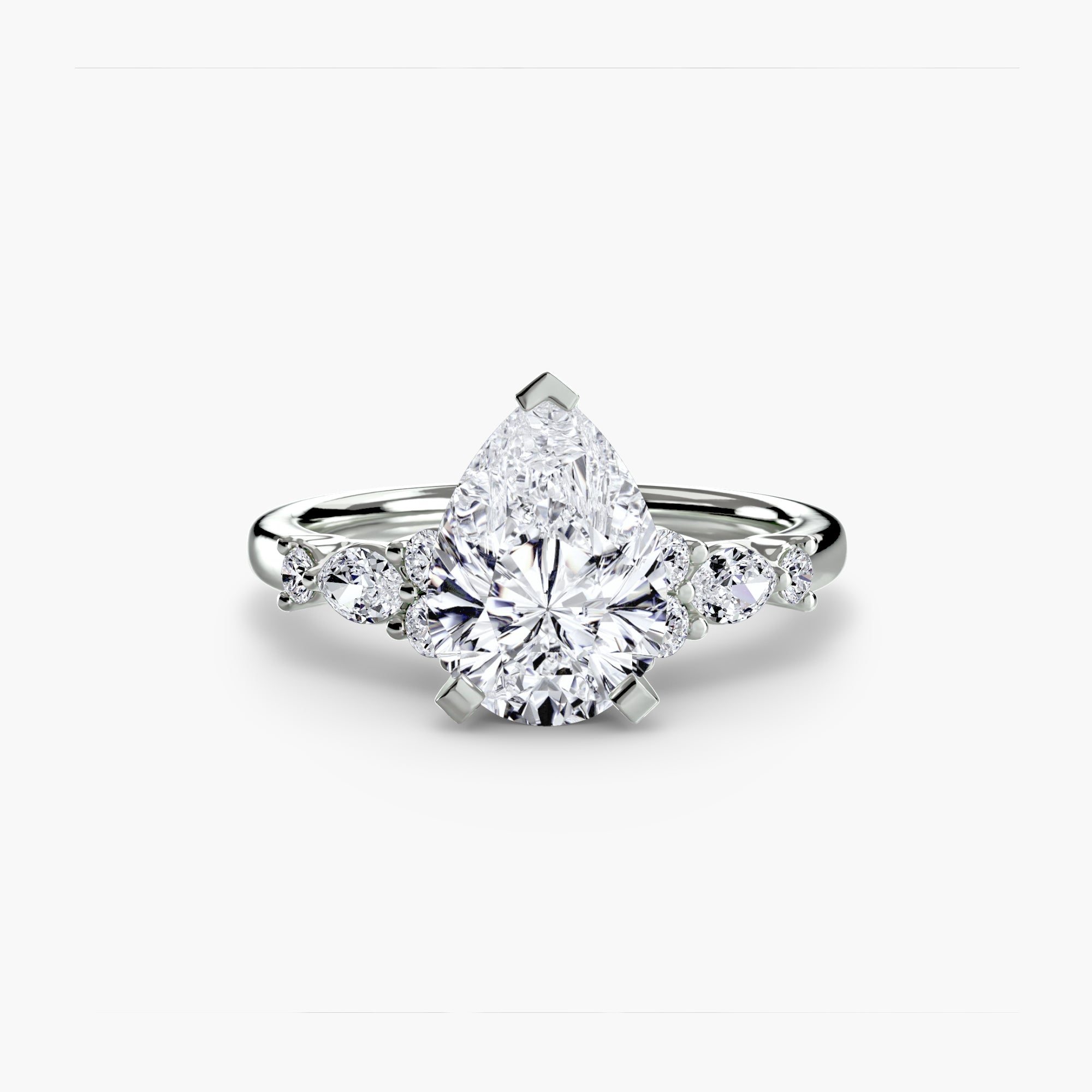 Floral Accent Fancy Diamond Ring