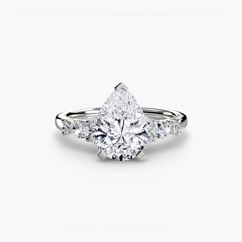 Floral Accent Fancy Diamond Ring