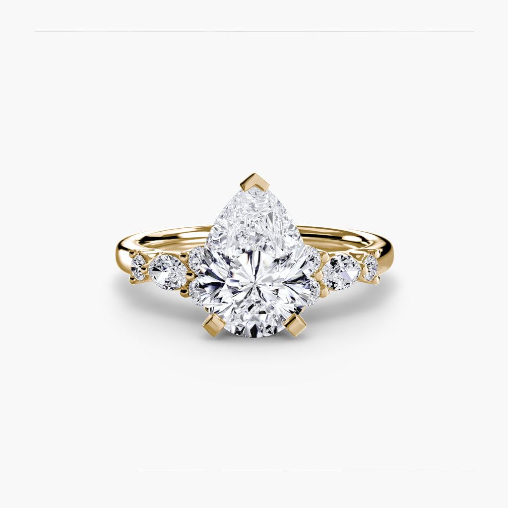 Floral Accent Fancy Diamond Ring