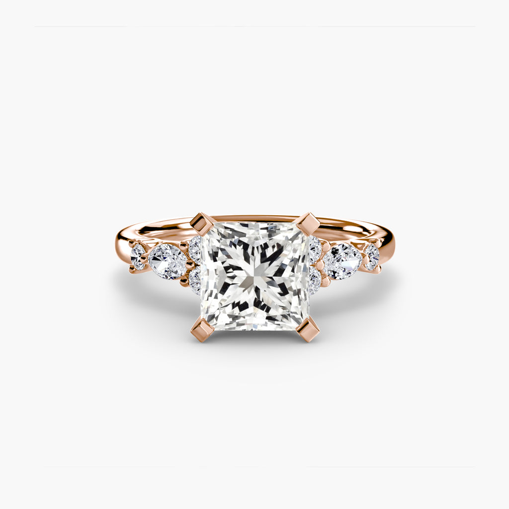 Floral Accent Fancy Diamond Ring