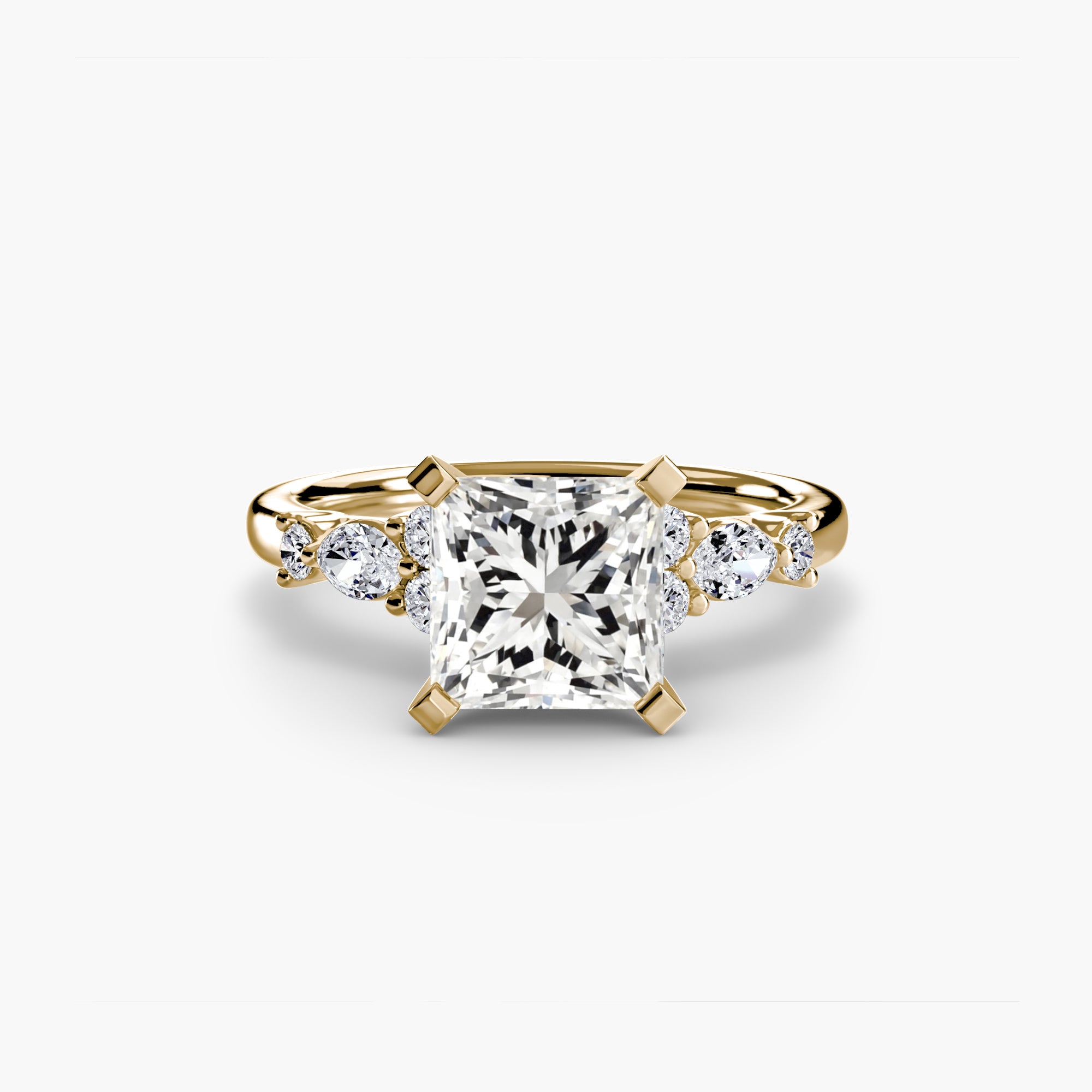 Floral Accent Fancy Diamond Ring