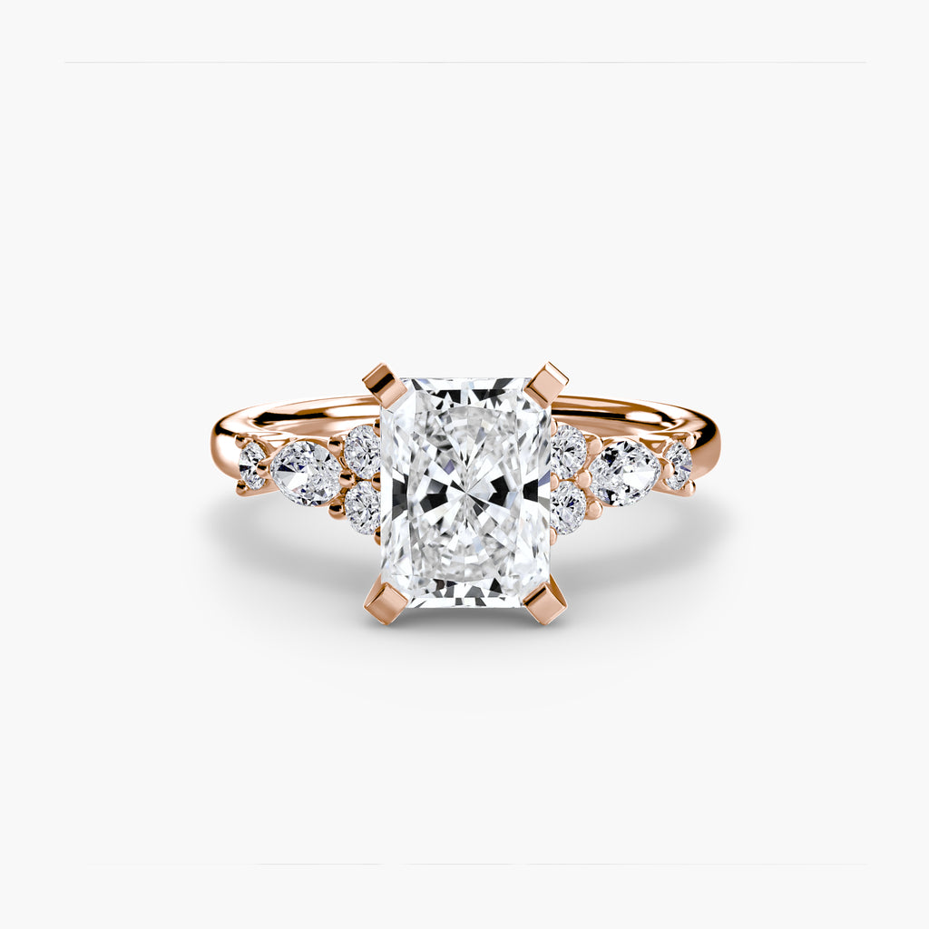 Floral Accent Fancy Diamond Ring