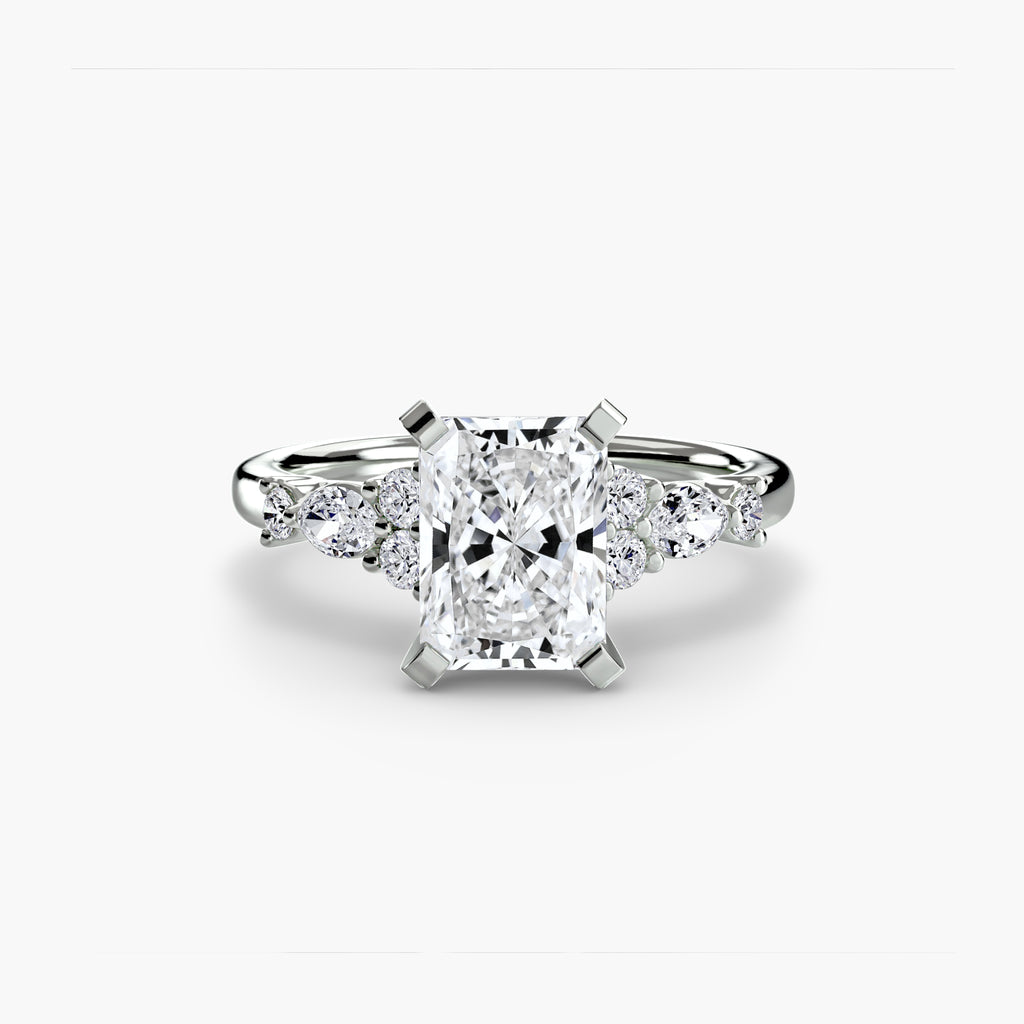 Floral Accent Fancy Diamond Ring