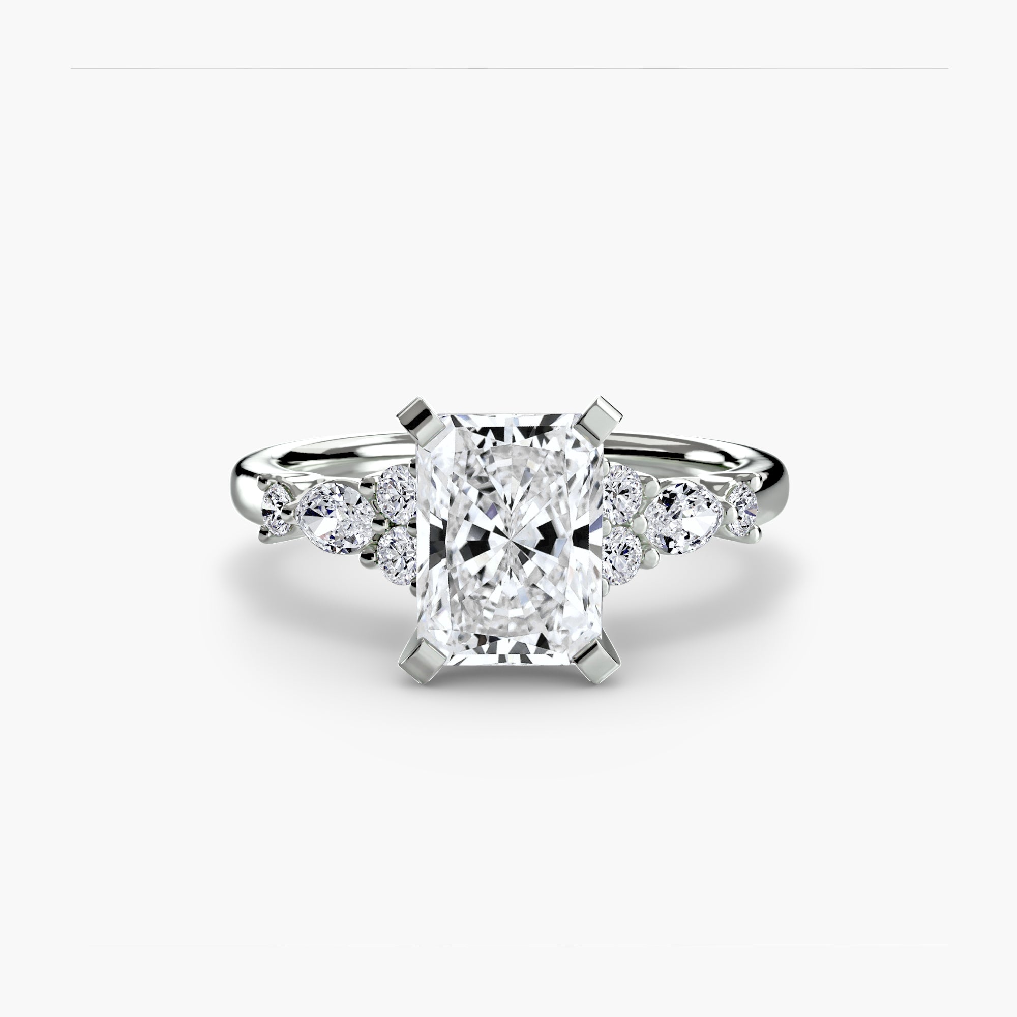 Floral Accent Fancy Diamond Ring
